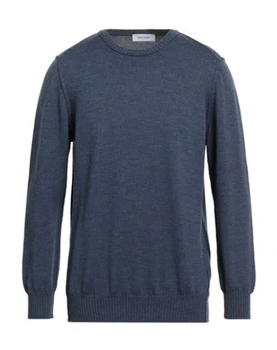 Gran Sasso Man Sweater Navy Size 44 Virgin Wool In Blue