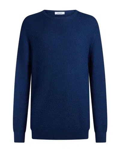 Gran Sasso Man Sweater Navy Size 48 Virgin Wool In Blue