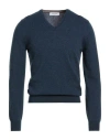 Gran Sasso Man Sweater Navy Size 48 Virgin Wool, Cashmere, Viscose In Blue