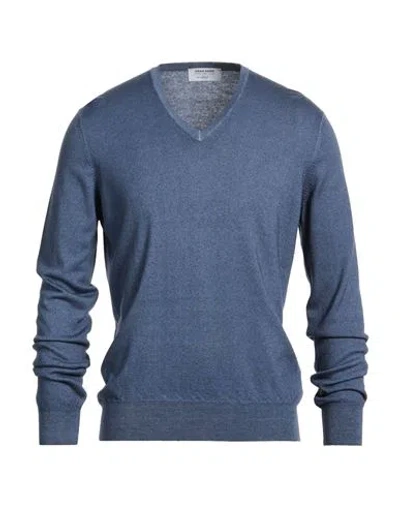 Gran Sasso Man Sweater Navy Size 50 Cashmere In Blue