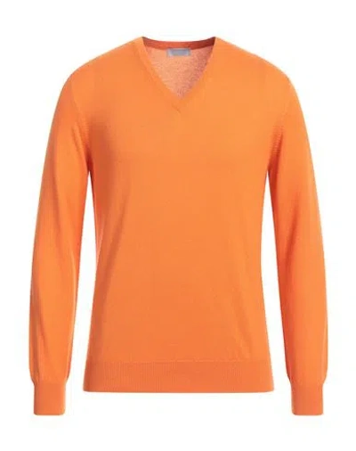 Gran Sasso Man Sweater Orange Size 40 Cashmere