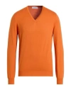 Gran Sasso Man Sweater Orange Size 40 Cotton