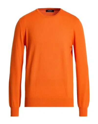 Gran Sasso Man Sweater Orange Size 44 Cashmere