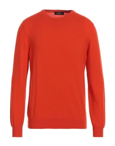 Gran Sasso Man Sweater Orange Size 46 Cashmere