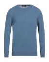 Gran Sasso Man Sweater Pastel Blue Size 46 Cashmere