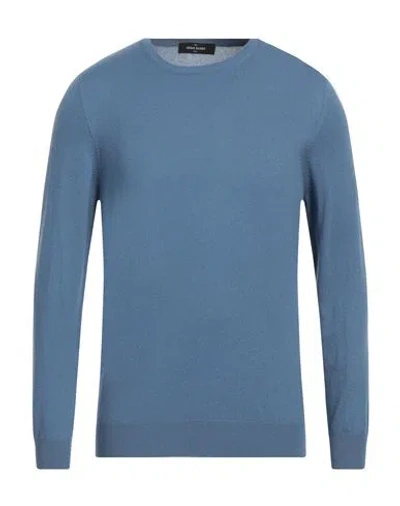 Gran Sasso Man Sweater Pastel Blue Size 46 Cashmere In Blue