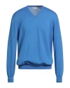Gran Sasso Man Sweater Pastel Blue Size 46 Cotton