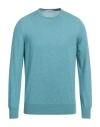 Gran Sasso Man Sweater Pastel Blue Size 46 Virgin Wool