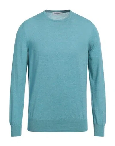 Gran Sasso Man Sweater Pastel Blue Size 46 Virgin Wool