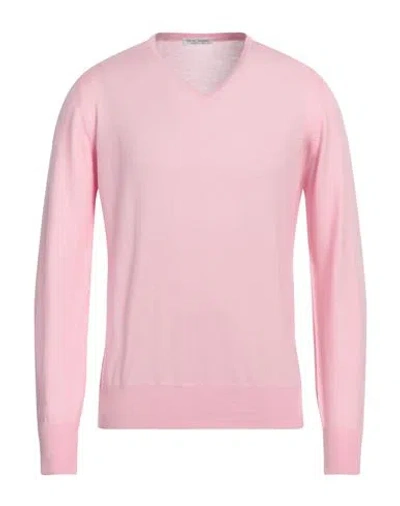 Gran Sasso Man Sweater Pink Size 40 Virgin Wool In Pink