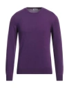 Gran Sasso Man Sweater Purple Size 40 Cashmere