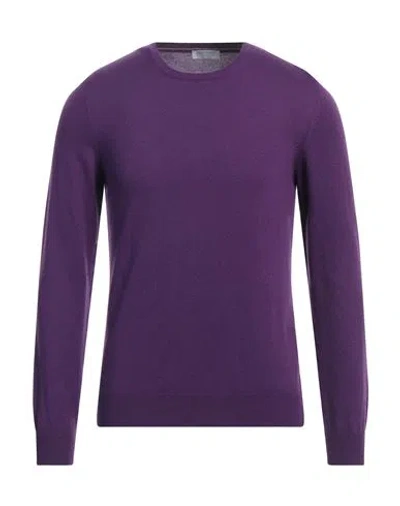Gran Sasso Man Sweater Purple Size 40 Cashmere
