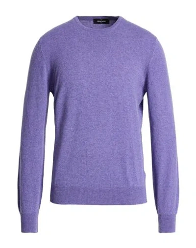 GRAN SASSO GRAN SASSO MAN SWEATER PURPLE SIZE 44 CASHMERE