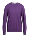 Gran Sasso Man Sweater Purple Size 40 Cashmere In Purple
