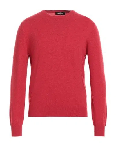 Gran Sasso Man Sweater Red Size 38 Cashmere In Tomato Red