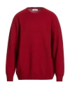 Gran Sasso Man Sweater Red Size 46 Virgin Wool In Burgundy