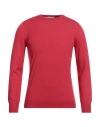 Gran Sasso Vintage Man Sweater Garnet Size 48 Virgin Wool In Red