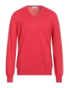 Gran Sasso Vintage Man Sweater Red Size 42 Virgin Wool In Pink