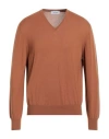 Gran Sasso Man Sweater Rust Size 44 Virgin Wool In Red