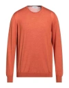 Gran Sasso Man Sweater Rust Size 44 Wool, Silk In Red