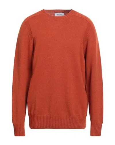 Gran Sasso Man Sweater Rust Size 46 Virgin Wool In Red