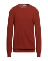 Gran Sasso Man Sweater Rust Size 48 Virgin Wool In Red