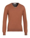 Gran Sasso Man Sweater Rust Size 48 Virgin Wool In Red