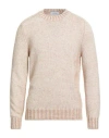 Gran Sasso Man Sweater Sand Size 40 Cashmere, Alpaca Wool, Polyamide, Virgin Wool In Neutral