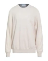 Gran Sasso Man Sweater Sand Size 48 Wool, Cashmere, Viscose In White