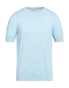 Gran Sasso Man Sweater Sky Blue Size 40 Cotton