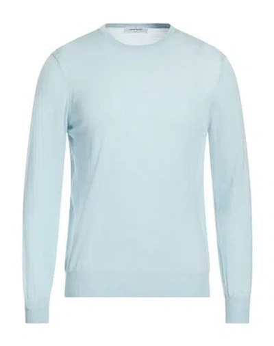 Gran Sasso Man Sweater Sky Blue Size 40 Virgin Wool In Green
