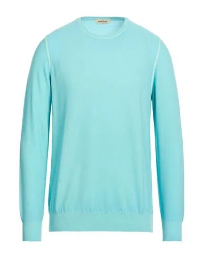 Gran Sasso Man Sweater Sky Blue Size 42 Virgin Wool