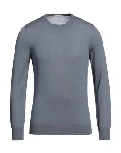 Gran Sasso Man Sweater Slate Blue Size 38 Virgin Wool In Blue