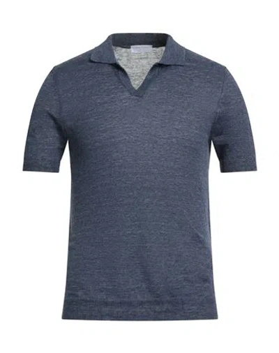 Gran Sasso Man Sweater Slate Blue Size 40 Linen