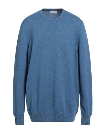Gran Sasso Man Sweater Slate Blue Size 48 Virgin Wool, Viscose, Cashmere