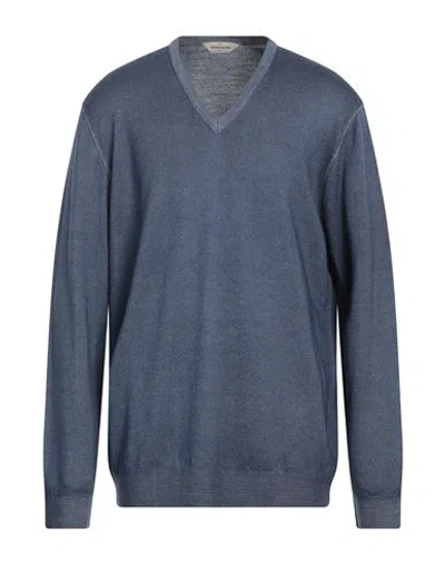 Gran Sasso Man Sweater Slate Blue Size 50 Virgin Wool