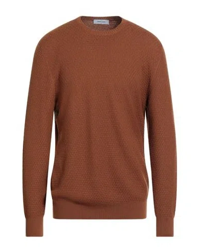 Gran Sasso Man Sweater Tan Size 46 Virgin Wool In Brown