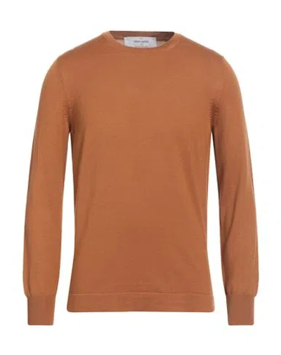 Gran Sasso Man Sweater Tan Size 48 Virgin Wool
