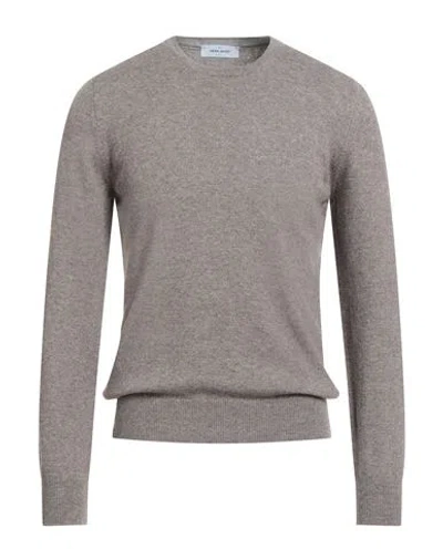 Gran Sasso Man Sweater Taupe Size 36 Virgin Wool, Viscose, Cashmere In Gray