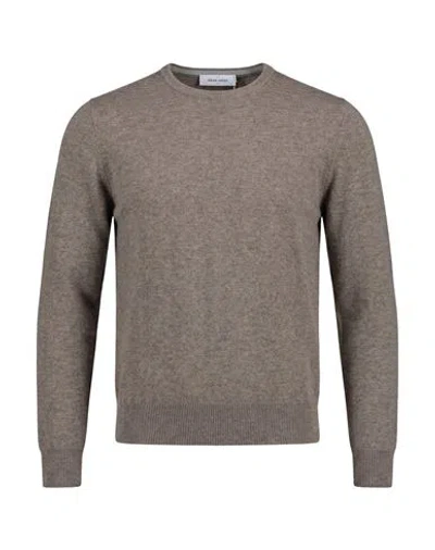 Gran Sasso Man Sweater Taupe Size 36 Virgin Wool, Viscose, Cashmere In Gray