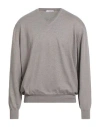 Gran Sasso Man Sweater Taupe Size 46 Virgin Wool In Gray