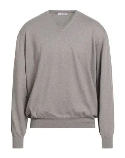 Gran Sasso Man Sweater Taupe Size 46 Virgin Wool In Gray