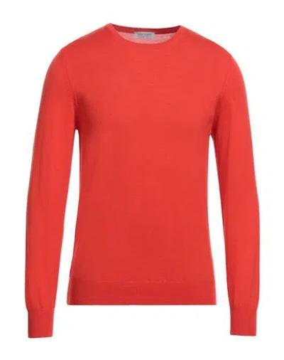 Gran Sasso Man Sweater Tomato Red Size 46 Virgin Wool In Tomato Red