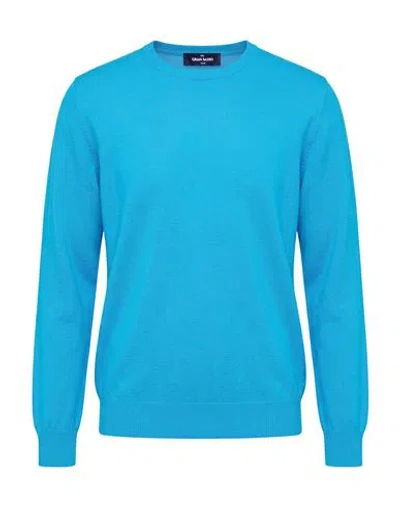 Gran Sasso Man Sweater Turquoise Size 46 Cashmere In Blue