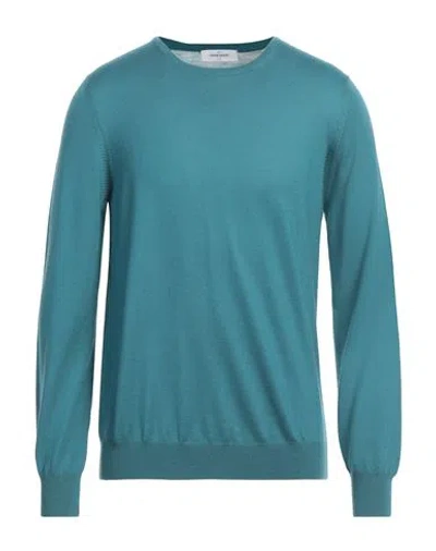 Gran Sasso Man Sweater Turquoise Size 46 Virgin Wool In Blue