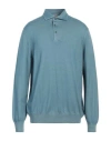 Gran Sasso Man Sweater Turquoise Size 46 Virgin Wool In Blue