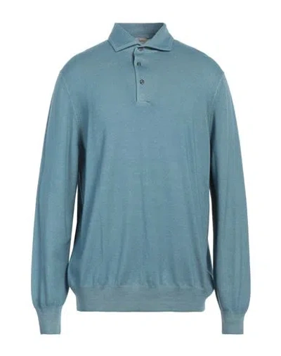 Gran Sasso Man Sweater Turquoise Size 46 Virgin Wool In Blue