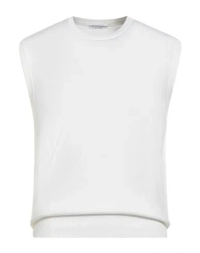 Gran Sasso Man Sweater White Size 40 Cotton