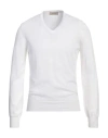 Gran Sasso Man Sweater White Size 44 Cotton