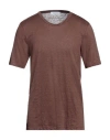 Gran Sasso Man T-shirt Brown Size 42 Linen